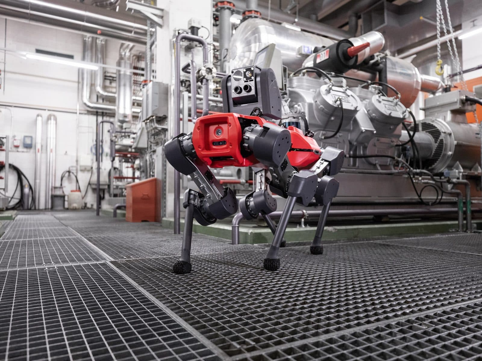ANYbotics' ANYmal inspecting equipment in an industrial plant